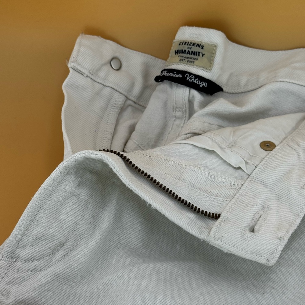 Citizens of Humanity White Denim Jean Cut off Shorts